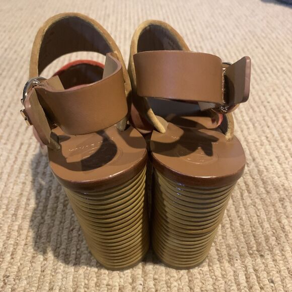 Tory Burch Velvet Color Block Slingback Sandals Size 6M - Picture 5 of 9